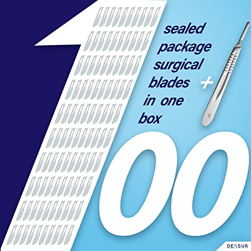 Dexsur DS09STER2204100 Scalpel Blades Sterile High Carbon Steel Dermablade thumb #1