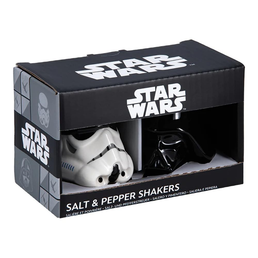 Salt and Pepper Shakers Officially Licensed Disney Stormtrooper & Darth Vader Ceramic Set for Kitchen & Home Decor, Housewarming Gift for Movie Fans Comic and Gaming Kitchenware | Paladone