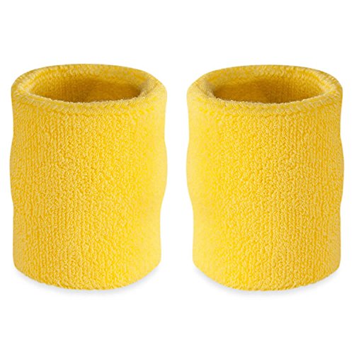 Suddora 4 Inch Arm Sweatbands - Thick Cotton Armbands for Gymnastics, Basketball, Tennis, Football (Neon Yellow) Suddora 4 Inch Arm Sweatbands - Thick Cotton Armbands for Gymnastics, Basketball, Tennis, Football (Neon Yellow)