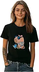 Camiseta Feminina Fitness Capivara Com Estilo 100% Algodão