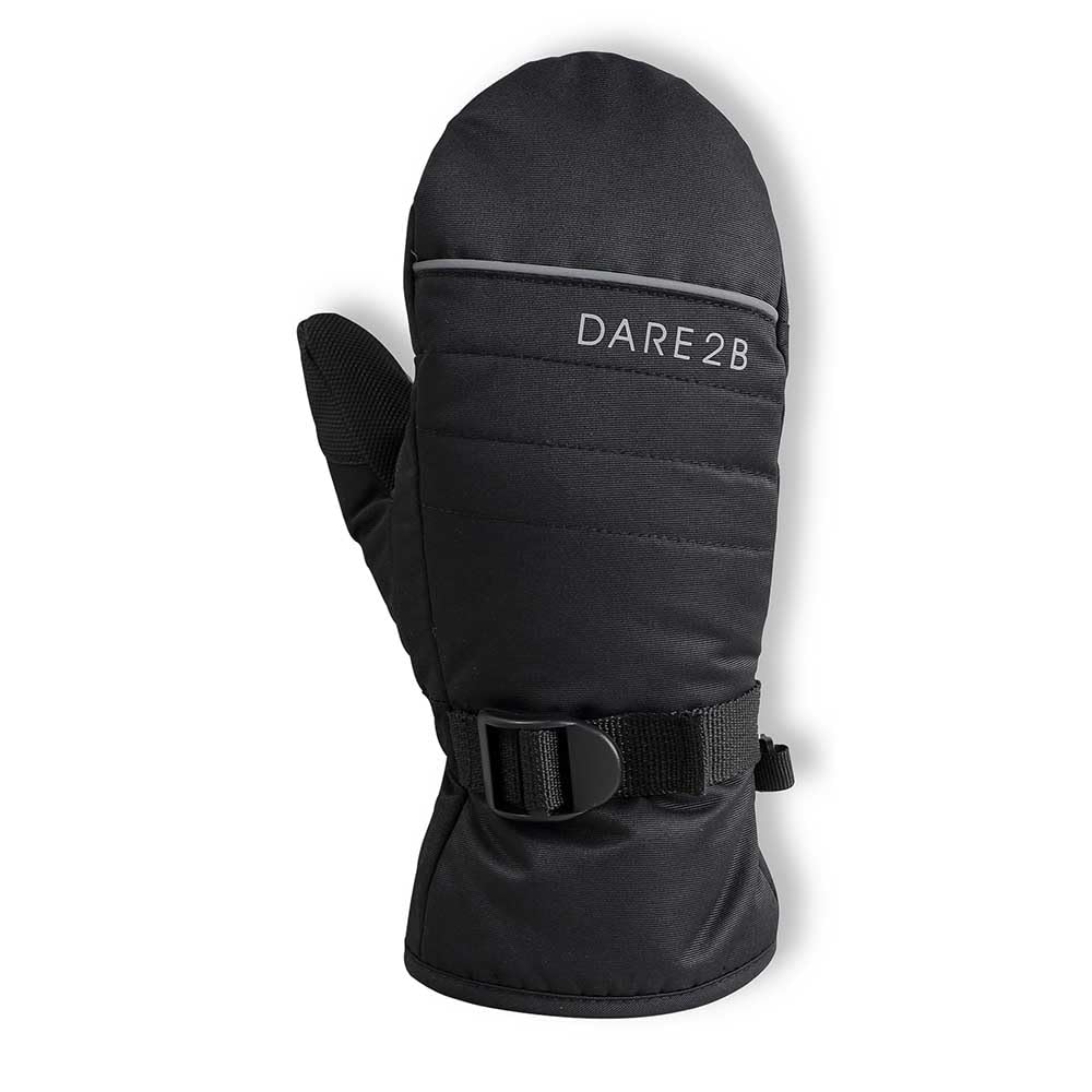 Dare2b Kids' Glacier Skiing Mittens Waterproof Breathable lined Snowboarding Gloves, Black