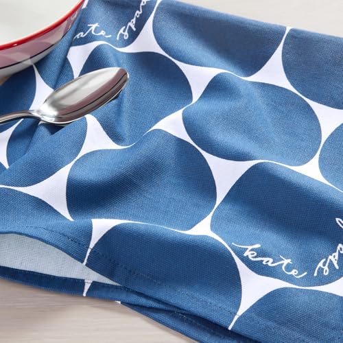 Image of kate spade new york Joy Dot Cloth Napkins 4-Pack Set, 100% Cotton, Machine Washable, Navy Blue /Cream, 20 inchx20 inch