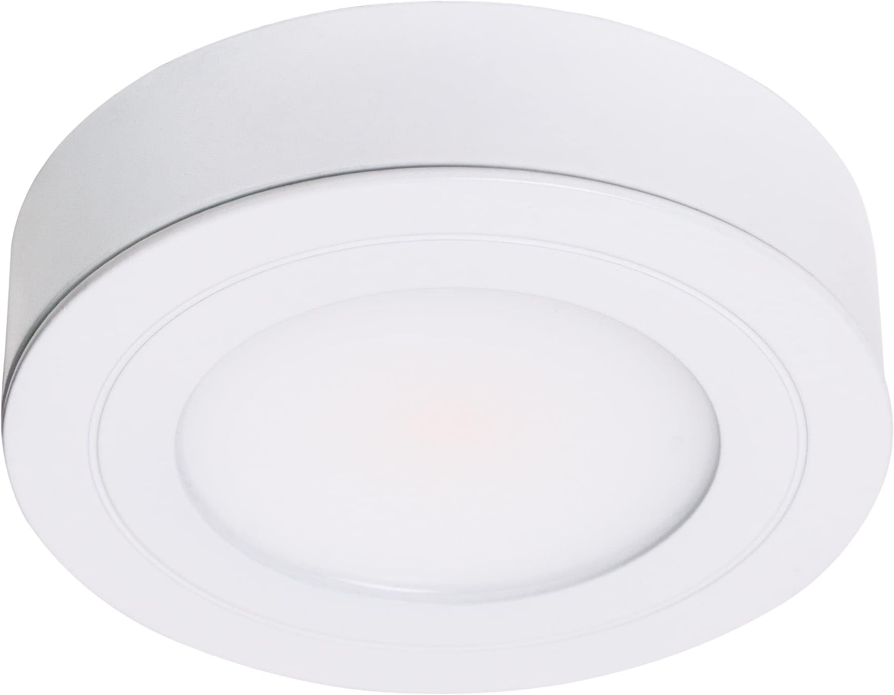PureVue Dimmable LED Undercabinet Puck Light, Daylight 5000K Color Temperature, White Fixture 253412