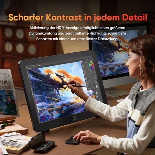 XPPen Artist Pro 27 (Gen 2) 4K UHD Grafiktablett mit Display 26.9 Zoll, 120Hz Zeichentablett 16384 Druckstufen X3 Pro Stift, 99% Adobe RGB, Calman Verified, Touch-Funktion, Ideal für Professional