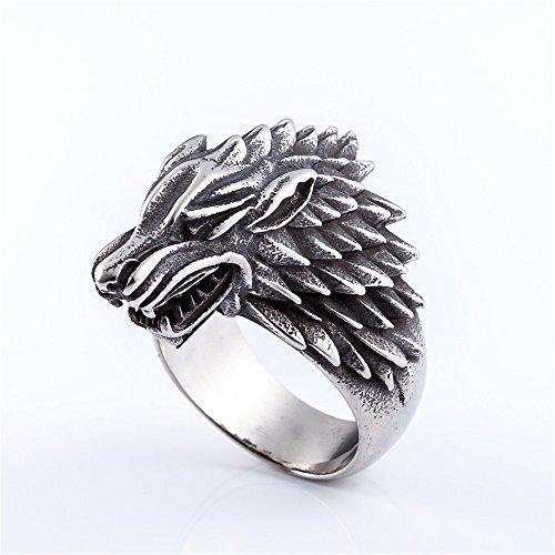 Image of Genuine Stainless Steel Ring for Men Fashion Punk Rock 3D Animal Rings