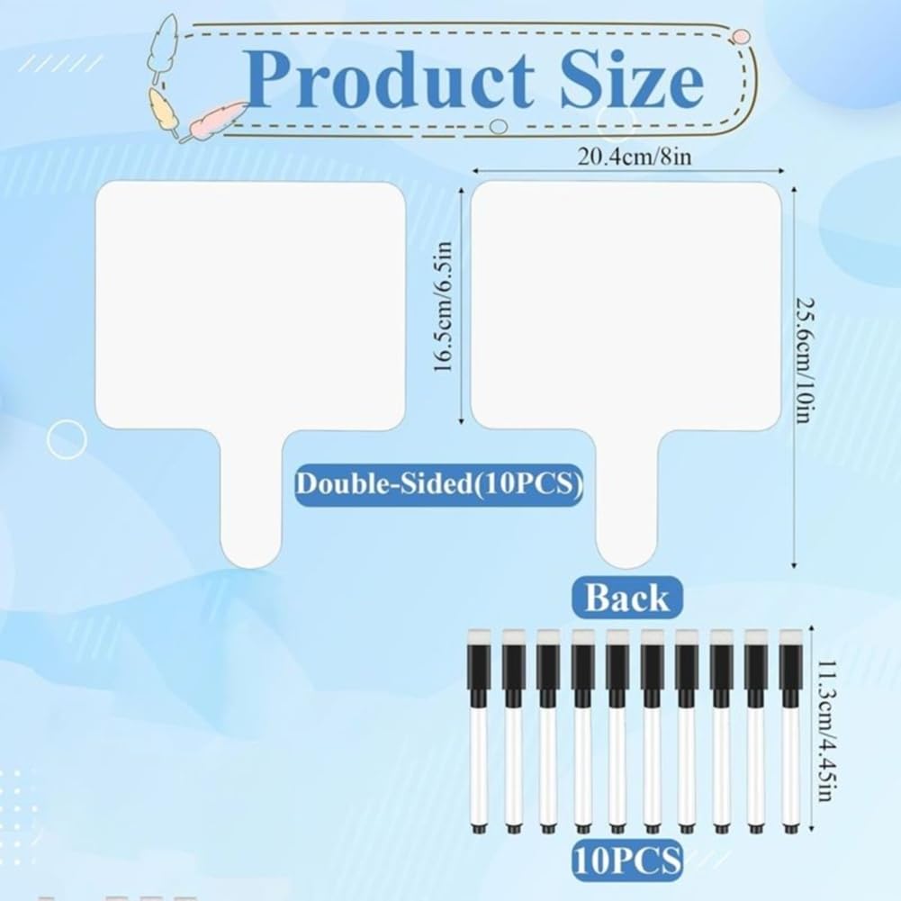 Whiteboards 25x20 cm – 10 Stück, 3 mm Dicke, stabiler