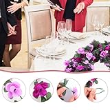 KALIONE 16.4FT Flowers Garlands Artificial Flowers Fake Flower Garland Hanging Decoration, 2 Strands Floral Vine Plant Garland Hanging Rose for Outdoor Indoor Home Wedding Arch Party, Purple - Image 3