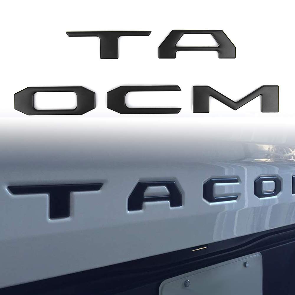 Easy Eagle 3D Metal Tailgate Letters Insert Emblem for Toyota Tacoma 2016 2017 2018 2019 - Matte Black