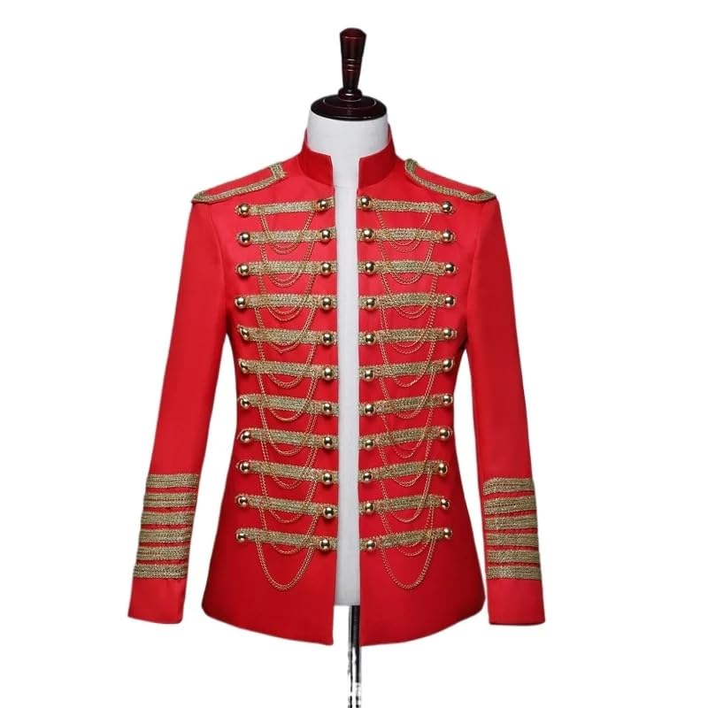 Mens Military Dress Suit Jacket Nightclub DJ Performance Clothing4