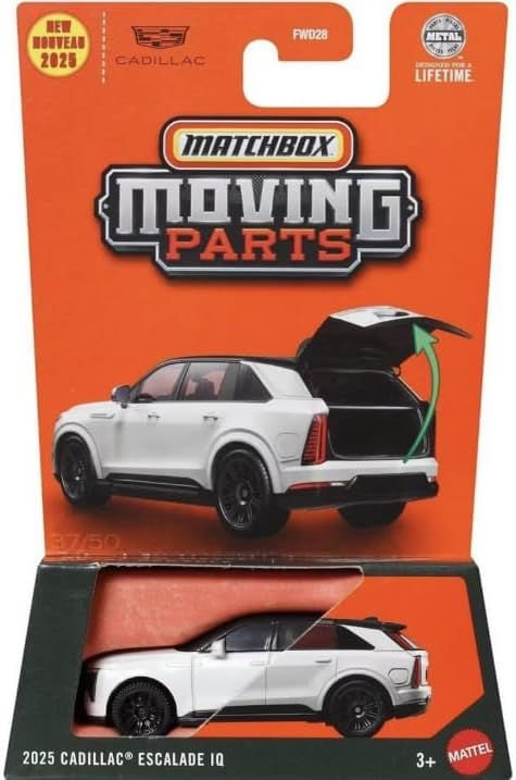 Matchbox Moving Parts 2025 Cadillac Escalade IQ [White] 37/50, 1:64 Scale Diecast Toy Vehicle