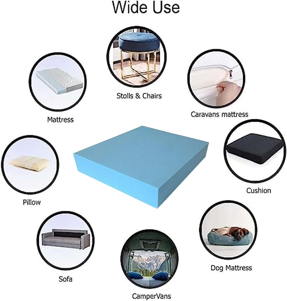 Carrés et feuilles de mousse de rembourrage bleu ferme à haute densité