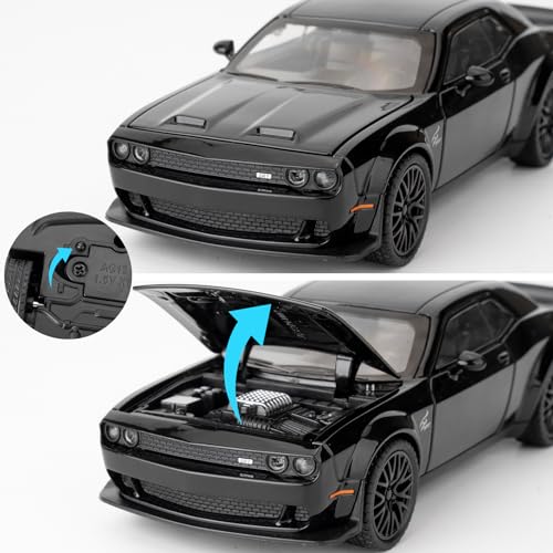 BDTCTK 1/32 Dodge Challenger Hellcat Modelo de Coche miniatura 5