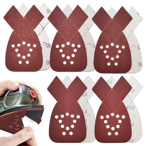 Triangular Sandpaper Mice 95 x 135 mm Pack of 50 for Black & Decker Abrasive Mice (Mixed Grit)
