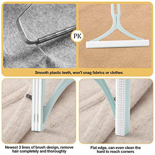 2Pcs Manual Portable Fabric Shaver, 1 Metal Carpet Lint Scraper For Furniture Pet Hair Removal (1Buck Thick Rack Can Be Used For Years), 1 Reusable Fuzz Lint Remover Brush For Clothes Couch(No Snag) #TOP2