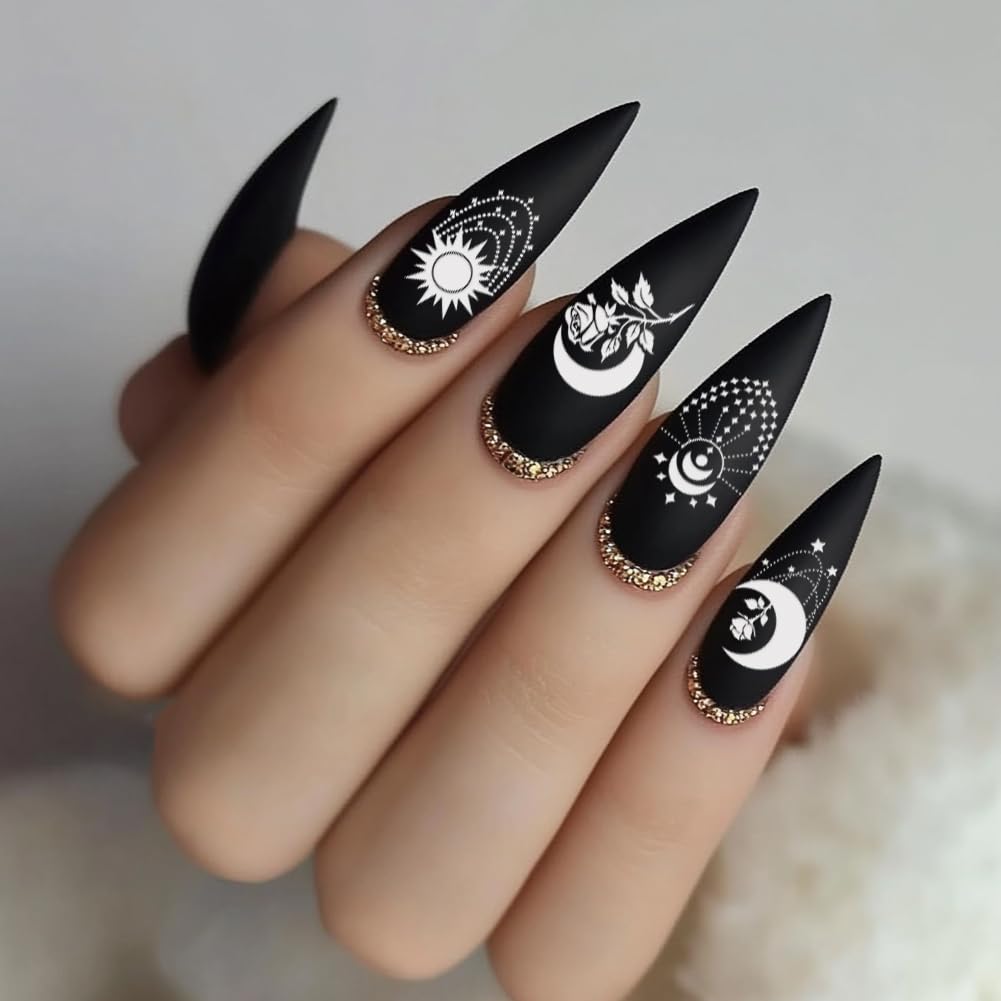 PH PandaHall 3pcs Moon Star Pattern Nail Stamp Plate Star Butterfly Nail Art Template Stainless Steel Nails Image Plate Flower Nail Art Stencils for Women DIY Printing 12x6cm - Image 4