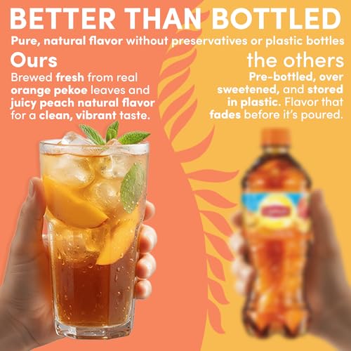 Image of Peach Flavored Iced Tea Bags, 1 Gallon Tea Bags, 48 Count, Bulk Black Tea Iced Tea Packs, Peach Tea Bags for Restaurants, Cafes, Foodservice & Home Brewing