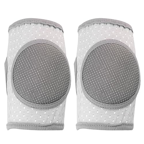MOLUCKFU Adorable Baby Kneepads Soft Breathable Non-slip Knee Covers for Crawling Toddler Knee Pad 2 Pack Grey