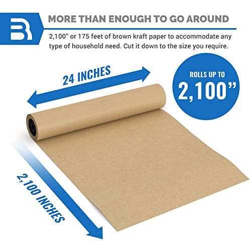 image for Bryco Goods Brown Kraft Arts and Crafts Paper Roll - 24 inches by 175 