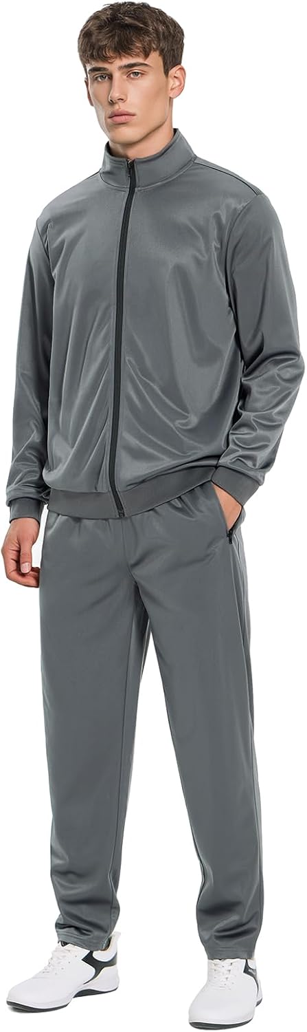 HODOSPORTS Mens Tracksuits 2 Piece Full Zip Jogging Running Suits SweatSuits for Men Shiny Sport Track Suits Sets - Image 4