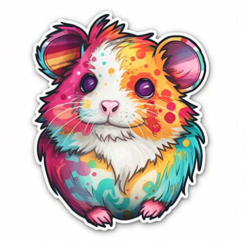 Image of Yoonek Graphics Hamster Vinyl Decal Sticker for Car, Laptop, Tumbler, More. #005624
