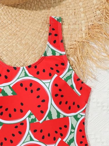 WDIRARA Girl's One Piece Swimsuit Cute Watermelon Print Swimwear Bathing Suit3