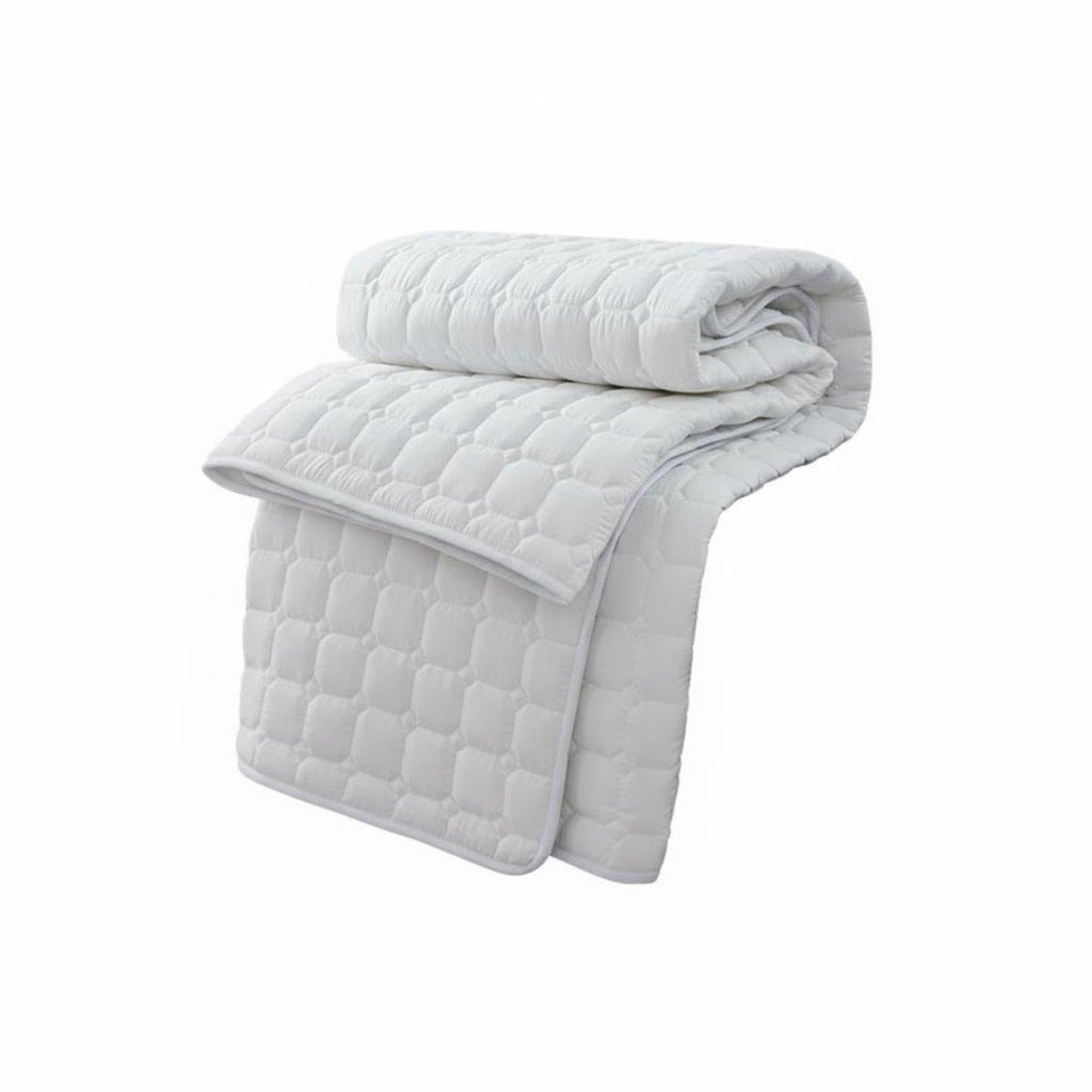 Quilted Mattress Protector Breathable Quilted Mattress Pad Skin Friendly Padded Bed Topper for Hotel, Guesthouse, Dorm Room 180x200cm 500G Thick | Mattress Pads & Feather Beds | Bedding-image-49