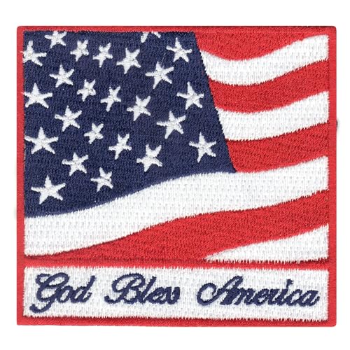 God Bless America Flag Patch Shirt Badge Iron On Embroidered