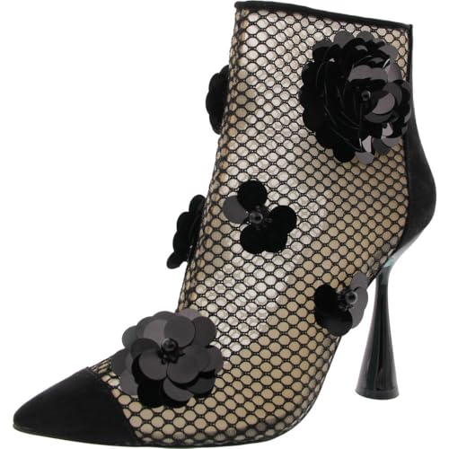 Betsey Johnson Womens Embellished Faux Leather Ankle Boots