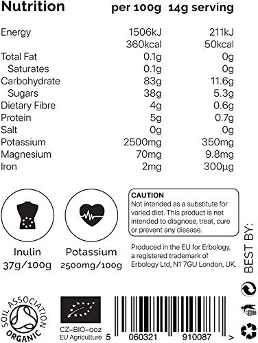 Organic Sunchoke Powder 7.1 oz - Rich in Inulin for Healthy Stomach - Jerusalem Artichoke - Prebiotic - Raw - Gluten-Free - Thumbnail 3