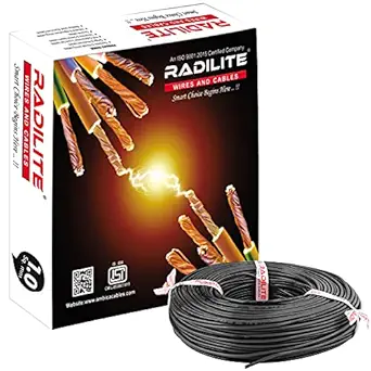 RADILITE Copper Wire with Triple Layer PVC Coating, Single Core Flexible Electric Cable for Domestic & Industrial Connections (1.0 mm, 90m Long, Black), 1 Pc (RLWC02)