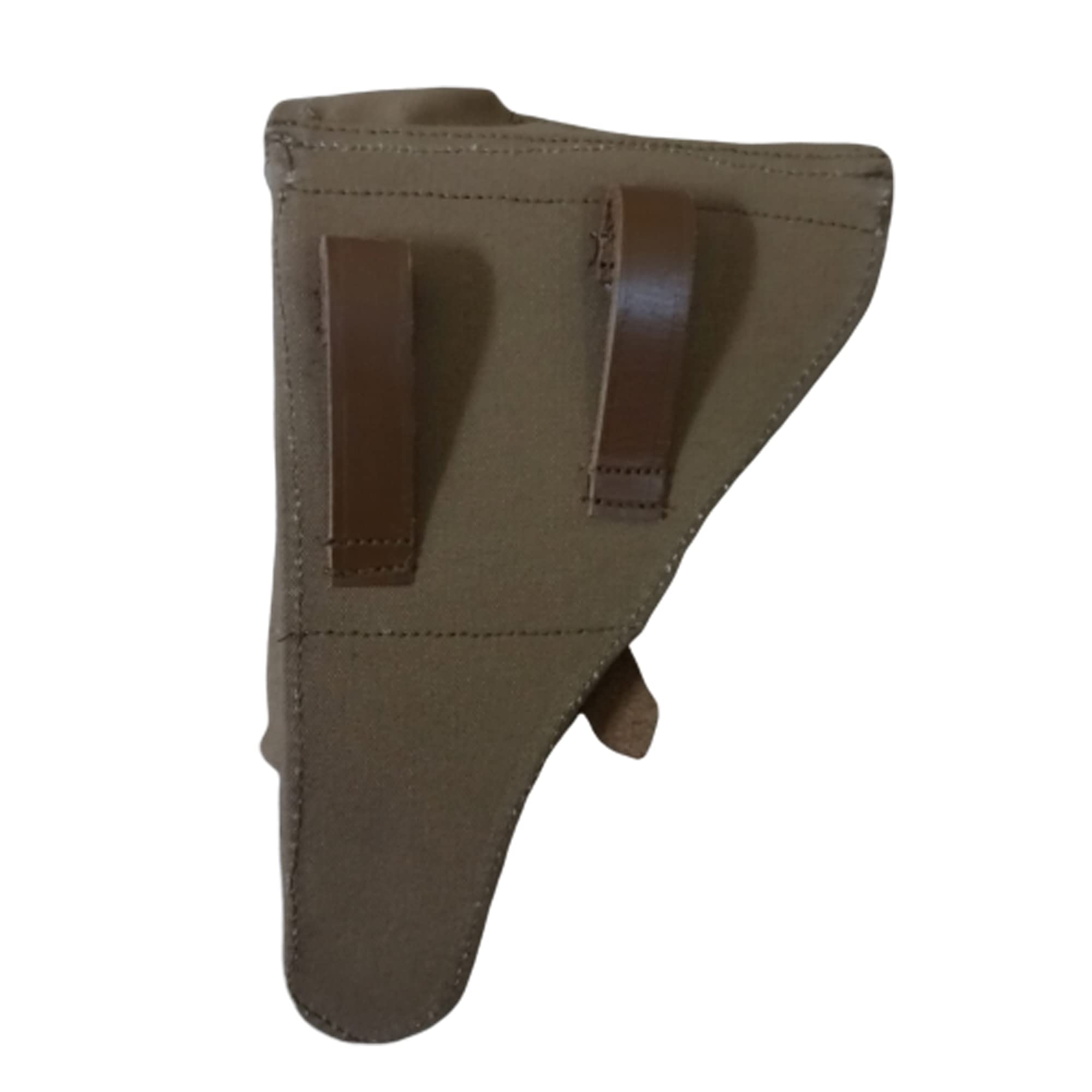 Warreplica WWII P08 Luger Holster, Khaki Canvas DAK Reproduktion, Wehrmacht/Luftwaffe Reenactment-Ausrüstung, Feld-Zubehör für 9mm Pistole, Historisches Militär-Equipment, Authentische Feldausstattung