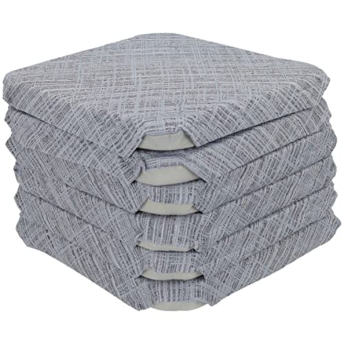 Casatessile Housse de Chaise de Cuisine rembourrée Coussin avec Rabats CARTIERE - Grigio, Set 6 PIÈCES