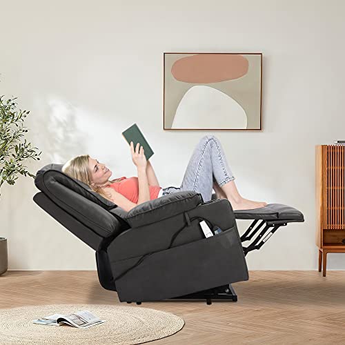 Kigoty Power Pu Electric Massage Chair Recliner For Elderly, With Heating；Lazy Boy Recliner With Usb Port And Cup Holder (Gray) #TOP5