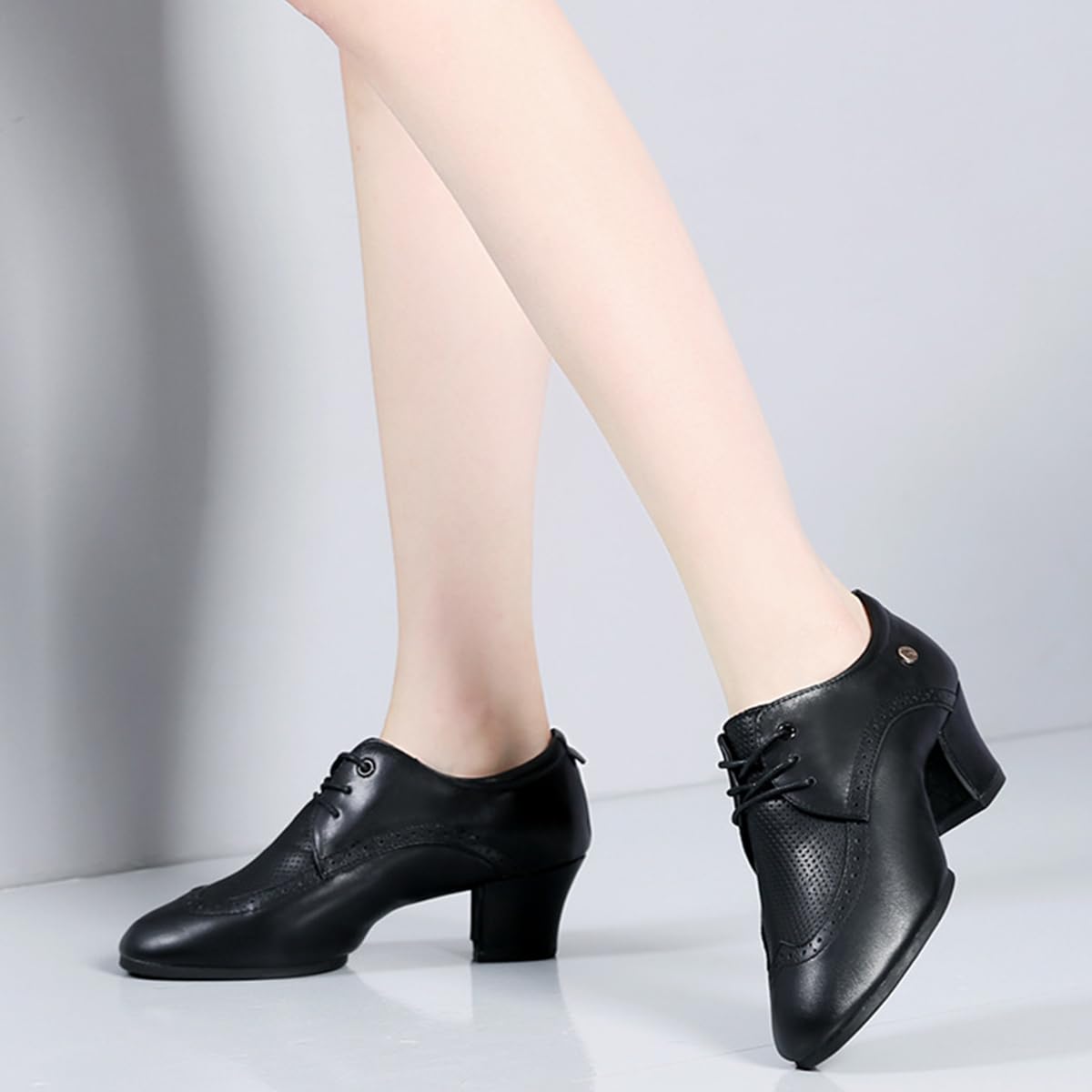 Mujer Zapatos de Baile Latino Tacón 5cm Salón Cerrados Zapatos de Baile Salsa Bachata Tango para Principiantes Profesores de Danza