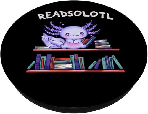 Miniatura 2 de Bibliotecario Axolotl gótico gótico amante de la lectura de libros PopSockets PopGrip intercambiable