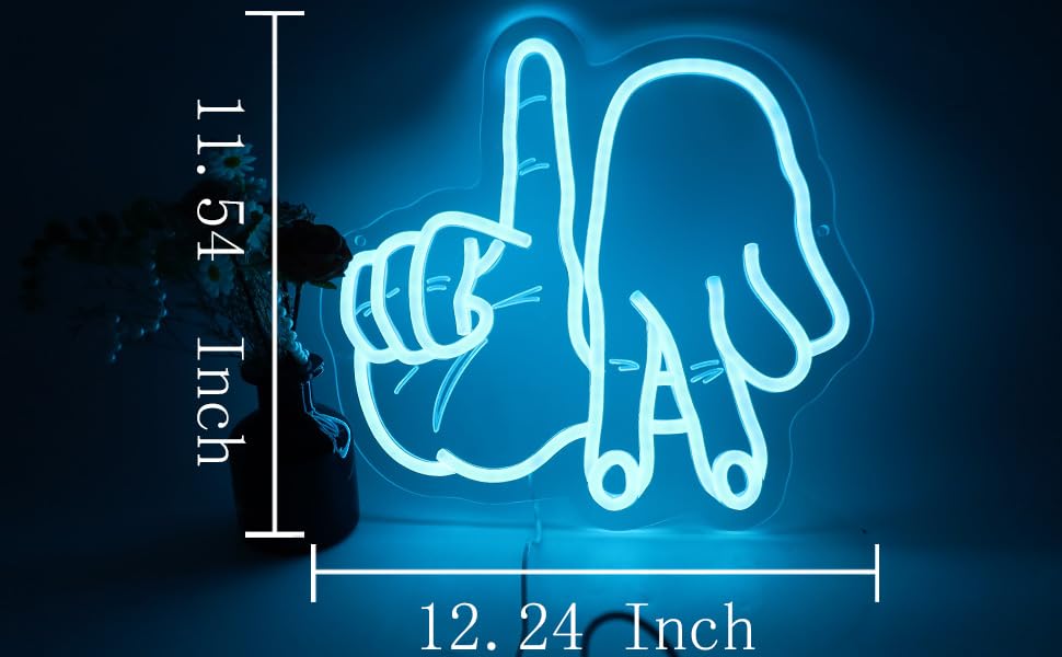Image of LA Gesture LED Neon Sign, Los Angeles Gesture Light Up Sign Dimmable USB Powered for Wall Bedroom, Man Cave, Baseball Team Decor, Garage, Bar, Party, Game Room, Nightclub, Gifts