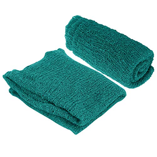 Image of Baby Photography Props Fluffy Blanket + Ripple Wrap Set Newborn Photography Wrap Mat - Dark Green