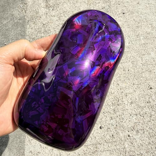 Image of LZLRUN Gloss Forged Carbon Fiber Self Adhesive Vinyl Wrap Film for Car Moto (Chameleon Purple, 1ft x 10ft) | Gloss Chameleon forged carbon texture, With install tools, Air release, Self-adhesive, For car moto furniture laptop