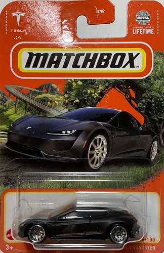 Matchbox Tesla Roadster, coche de juguete negro miniatura 1