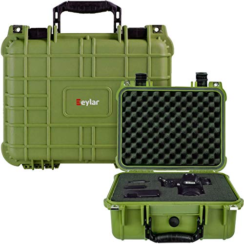 Eylar Protective Gear and Camera Hard Case Water & Shock Proof with Foam 13.37 inch 11.62 inch 6 inch OD Green