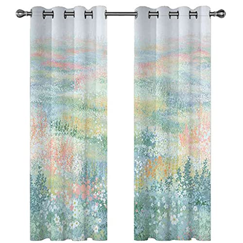 Rideaux occultants haut de gamme 3D paysage de fleurs en polyester durable pour salon et chambre