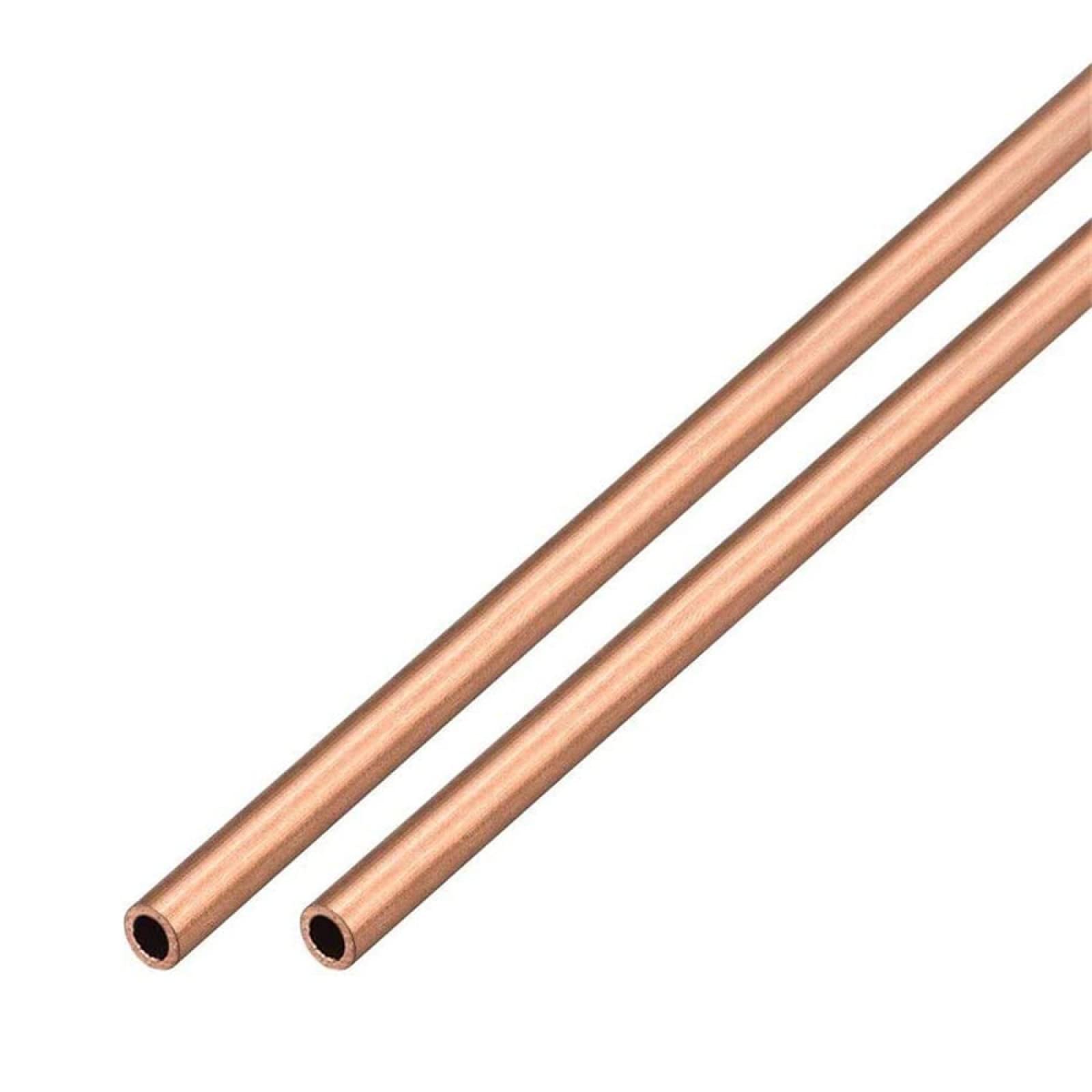 Tubo tondo in rame, Tubo in rame Tubo in rame, Tubo in rame duro, Tubo in rame dritto, Tubo dritto in rame T2, Purezza 99,9%, Spessore 2 mm, Lunghezza 500 mm, Diametro esterno 14 mm*2 pezzi