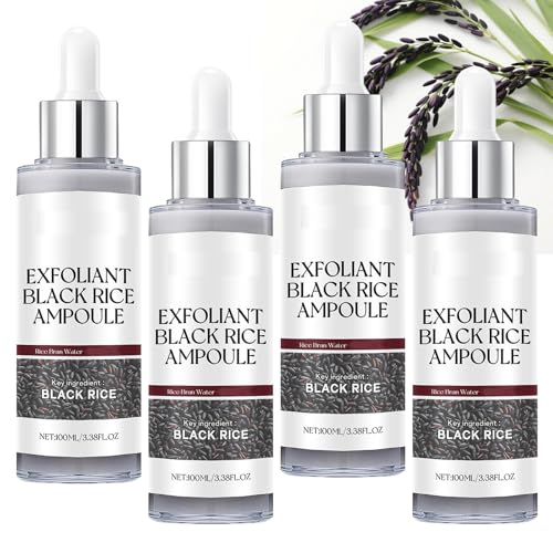 Suero De Arroz Blanco Y Negro, Exfoliante De Arroz Blanco Y Negro, Solución Exfoliante Con Ampollas Duo, Exfoliante De Rei, Peelings Suave E Hidratación Profunda (4pcs(B))