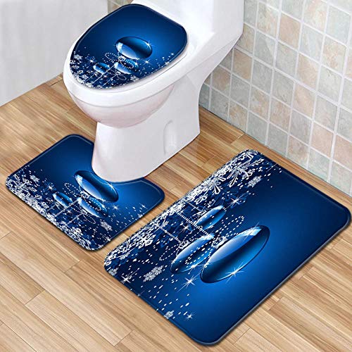 ZXYLSL Badteppiche Blaue Wassertropfen 3D Drucken Badematten Badematte Matten Sets Saugfähige Teppich Badteppiche… – Bild 3