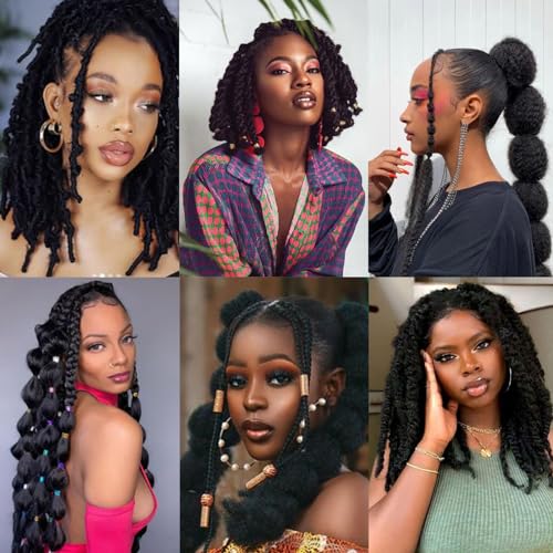 Bylatt Cabelo Torcido Afro Elástico de 12 Polegadas, 3 Pacotes de Cabelo Trançado Pré-Separado, Cabe