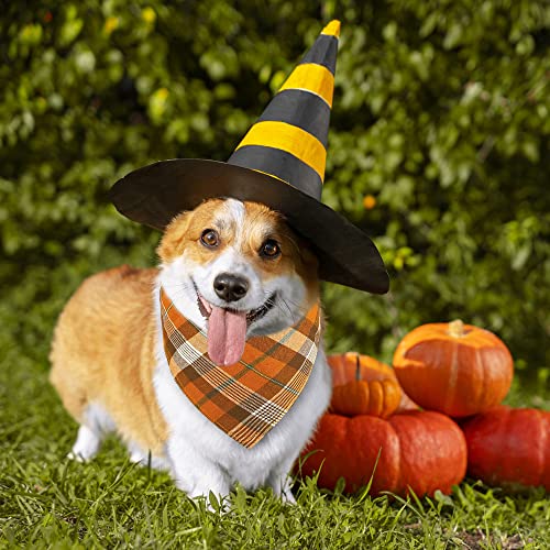 Yujun 2 Pack Fall Pet Dog Bandana Thanksgiving Autumn Plaid Double Layer Fabric Reversible Triangle Bibs Scarf Pet Accessories For Thanksgiving Fall Small To Medium Pet Costume Supply (Classic Style) #TOP6