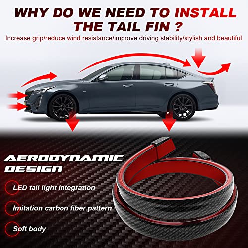 Vooda Rear Wing Led Light Bar 130Cm Flexible Car Tail Light Led Strip Kits Rear Cover Red Brake Stop Turn Signal Running Lamp.(Red) #TOP7