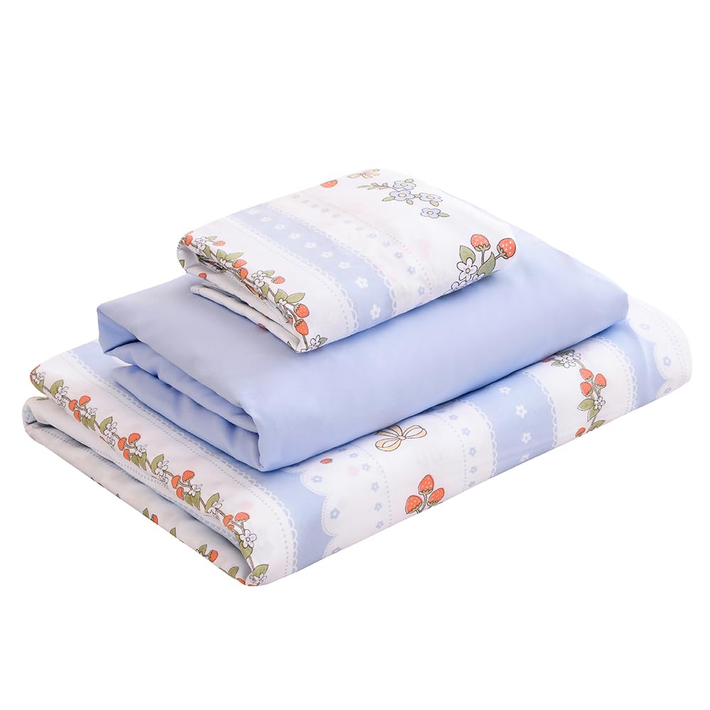 WFFFa 4PC Floral Printed Bed Sheet Set Soft Durable Wrinkle Free Breathable Fabric Flat Sheet Deep Pocket Fitted