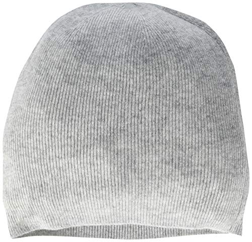 Amazon Brand - Buttoned Down Men's 100% Cashmere Jersey Beanie, Light Grey One Size