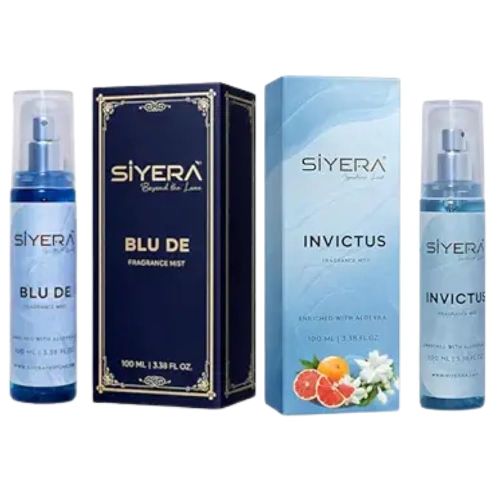 Body Mist Combo (Siyera Blue Day & Siyera Invecttos) | Long Lasting Unisex Fragrance Mist | Enriched with Aloe Vera Gel | Premium Body Spray for Daily Freshness | 100ml Each (Pack of 2)-image-30